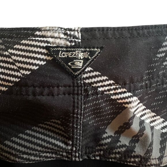 O'Neill Lopez Freak Rockstar Energy Plaid Boardshorts 30 Yellow Black Surf Y2K - Picture 11 of 16